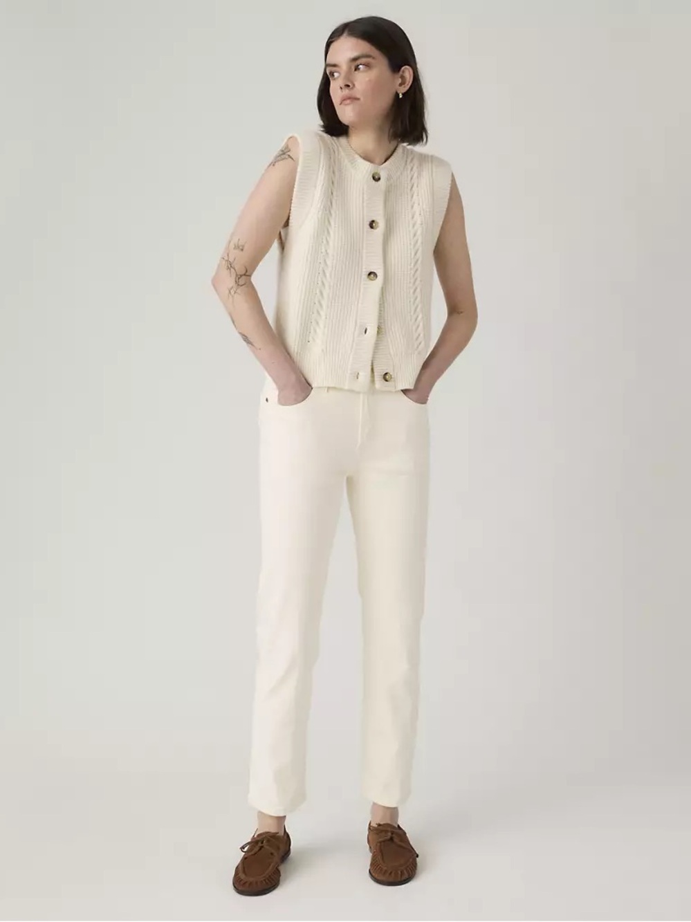 Levi’s 501 ankle white jeans W24xL26